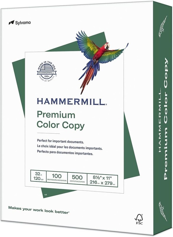 Hammermill Printer Paper, Premium Color 32 Lb Copy Paper 8.5 x 11 – 1 Ream 500ct