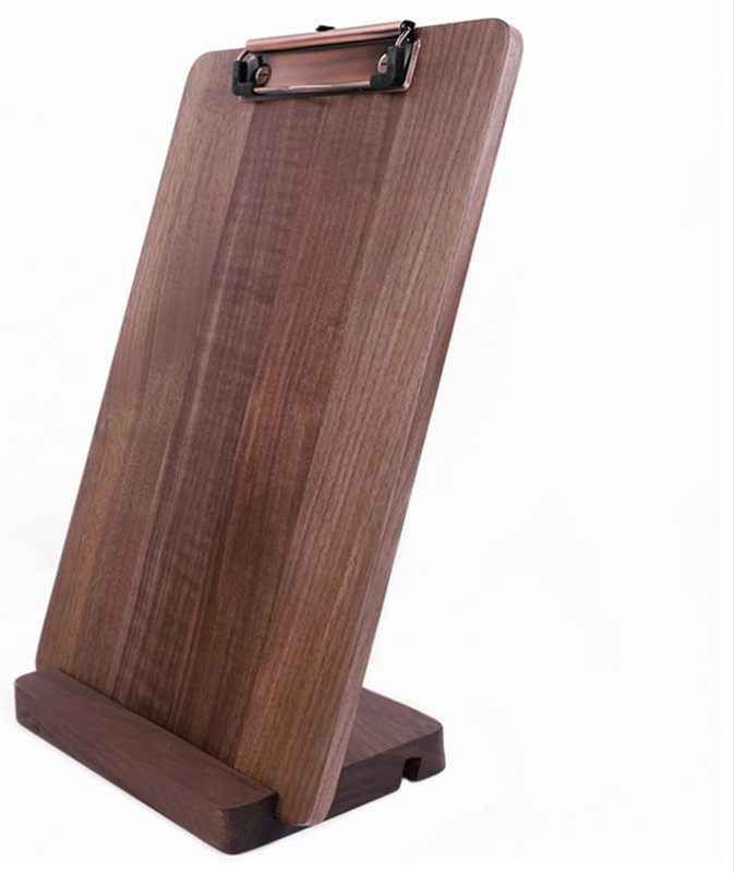Walnut Clipboard with Stand Set - Perfect for Menus and Receipts in Any Venue