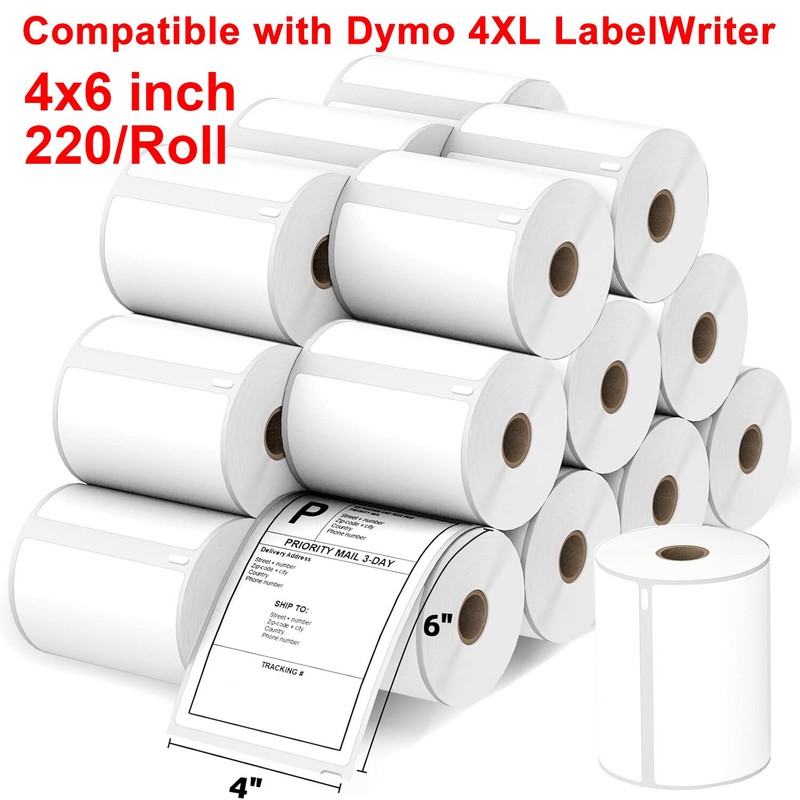4×6″ Direct Thermal Shipping Postage Labels 220/Roll Compatible Dymo 4XL 1744907