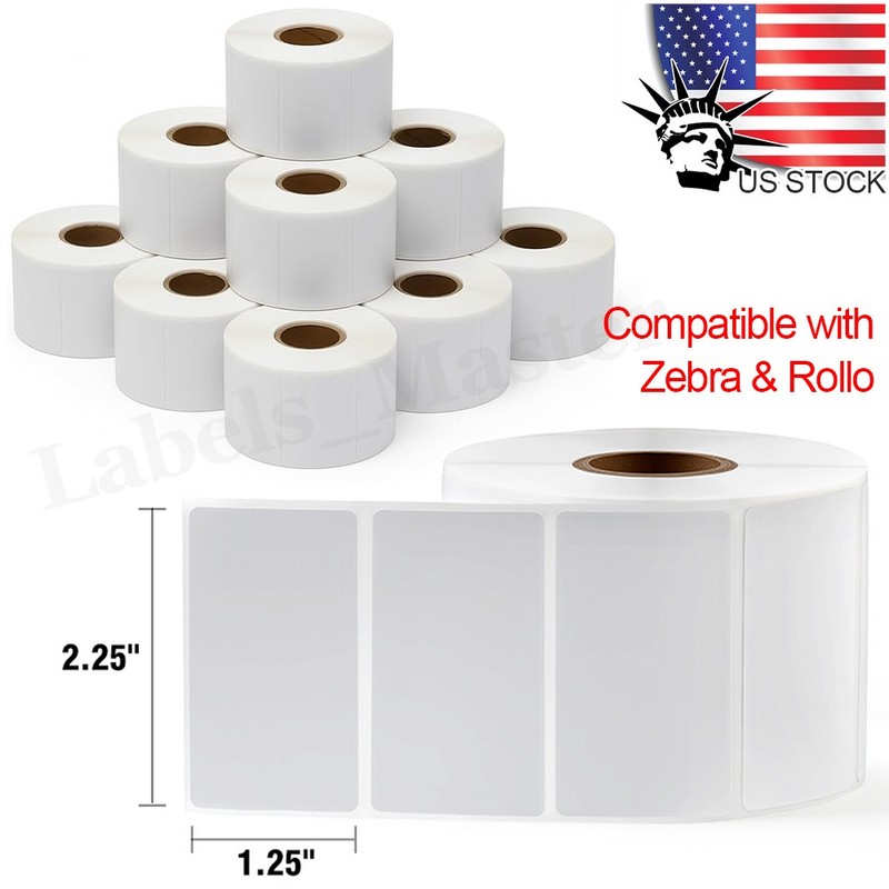 2.25″x1.25″ Direct Thermal Labels 1000/Roll UPC SKU Barcode Sticker For Zebra