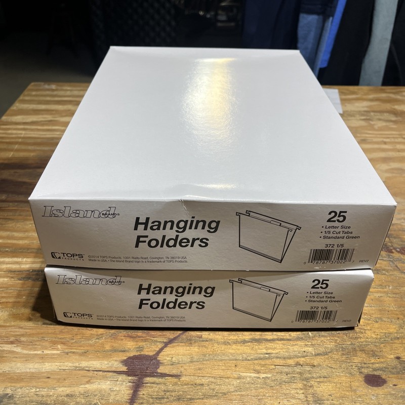 Hanging File Folders, 50 Total , Green, Letter Size (8.5″ x 11″) With Tabs-NEW!!