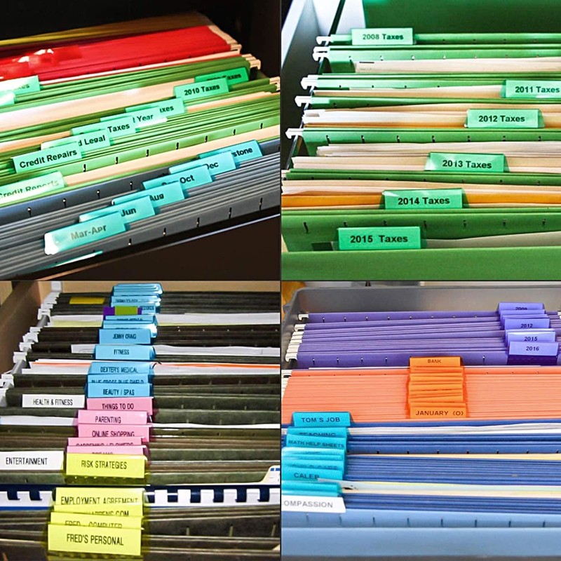 File Folder Tabs, 60+120 Sets Multicolor Hanging Folder Tabs With Inserts, 2 gallery