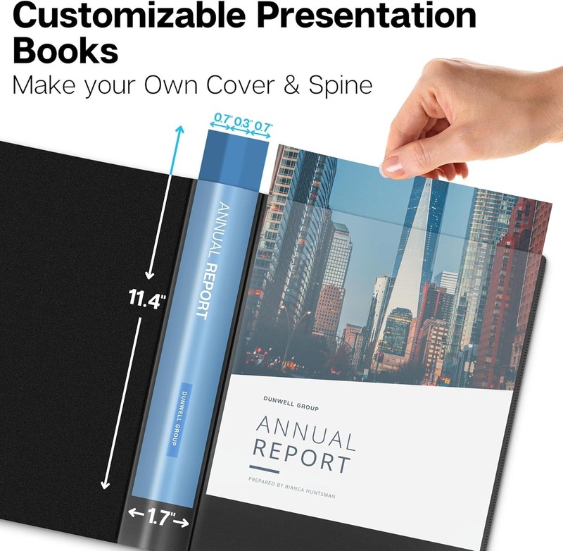 Durable 12-Pocket Portfolio Binders - 8.5x11 Size, Perfect for Meetings, 6 Pack gallery