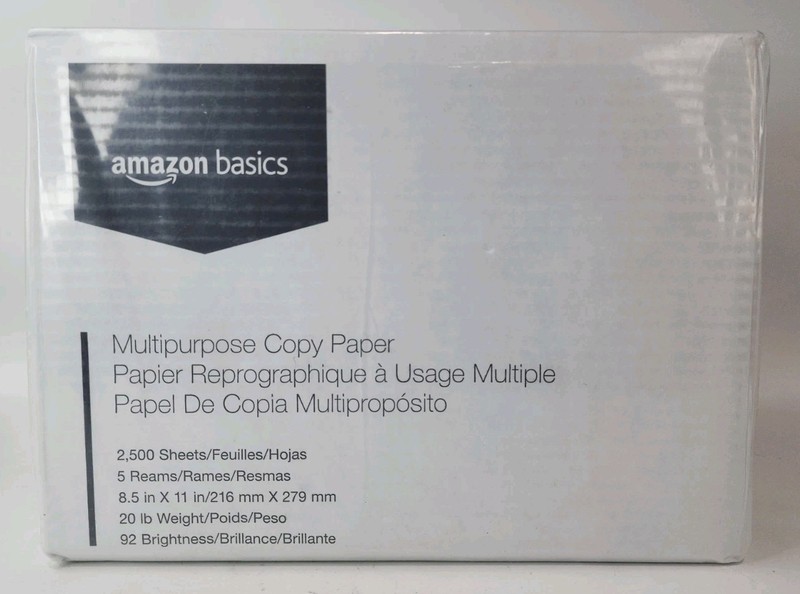 Amazon Basics Copy Printer Paper 20 lb 8.5 x 11 - 5 Reams (2,500 Sheets) gallery