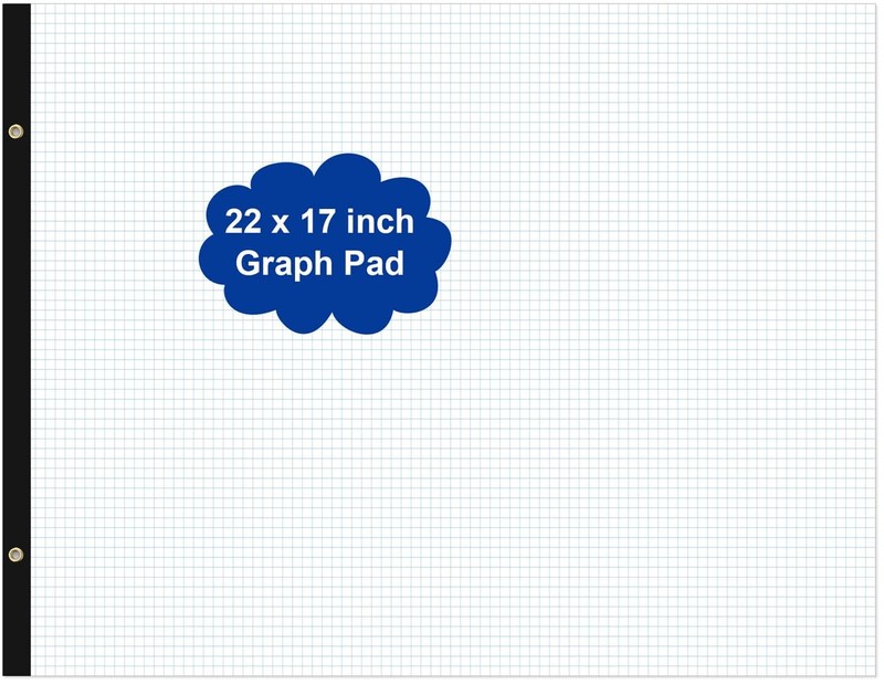 Large Engineering Graph Paper - 22" x 17" Grid Paper, 50 1-Pack, Blue