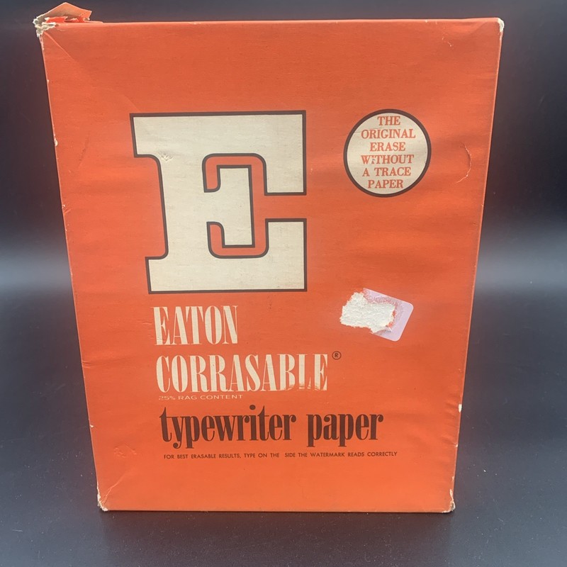 Eaton’s Corrasable Typewriter Paper Medium Kokle Finish 8.5"x11" 500 Sheets 16lb