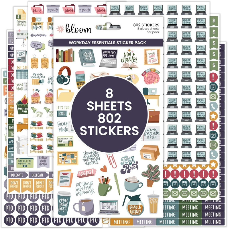 Workday Essentials Planner Stickers - Productivity Variety Pack for Business ... gallery