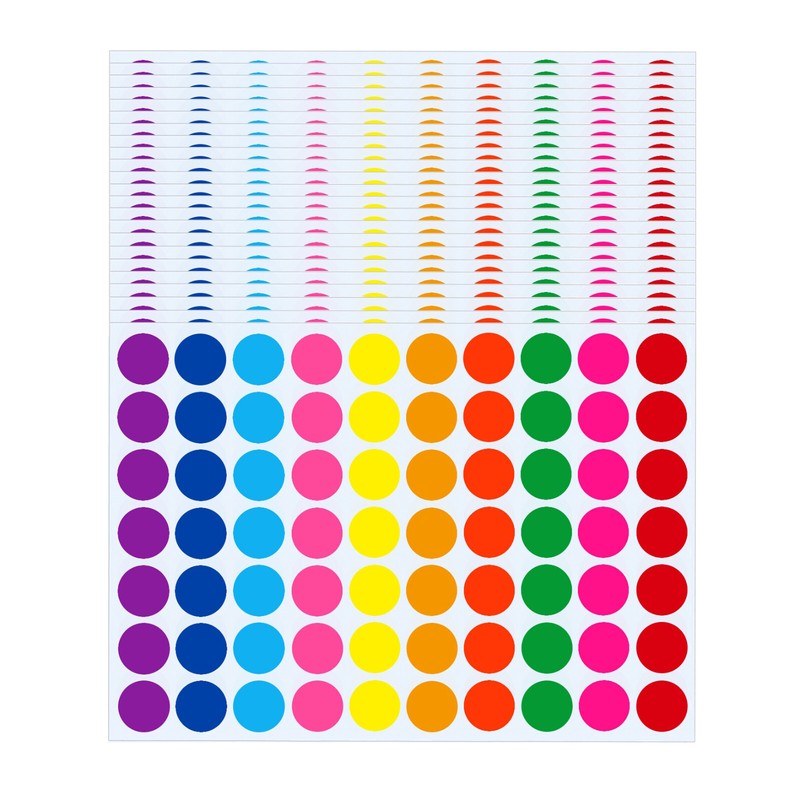 4200 PCS 3/4" Colored Dot Stickers Round Color Coding Labels Self Adhesive Label