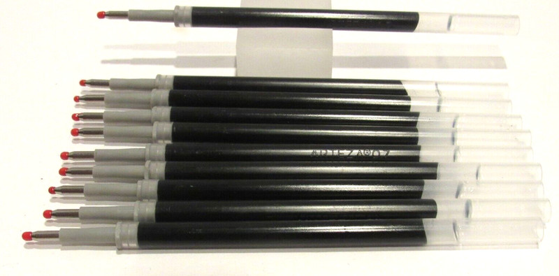 10 Replacement Refills for Pentel EnerGel 0.7mm Rollerball Gel Ink MED, BLACK
