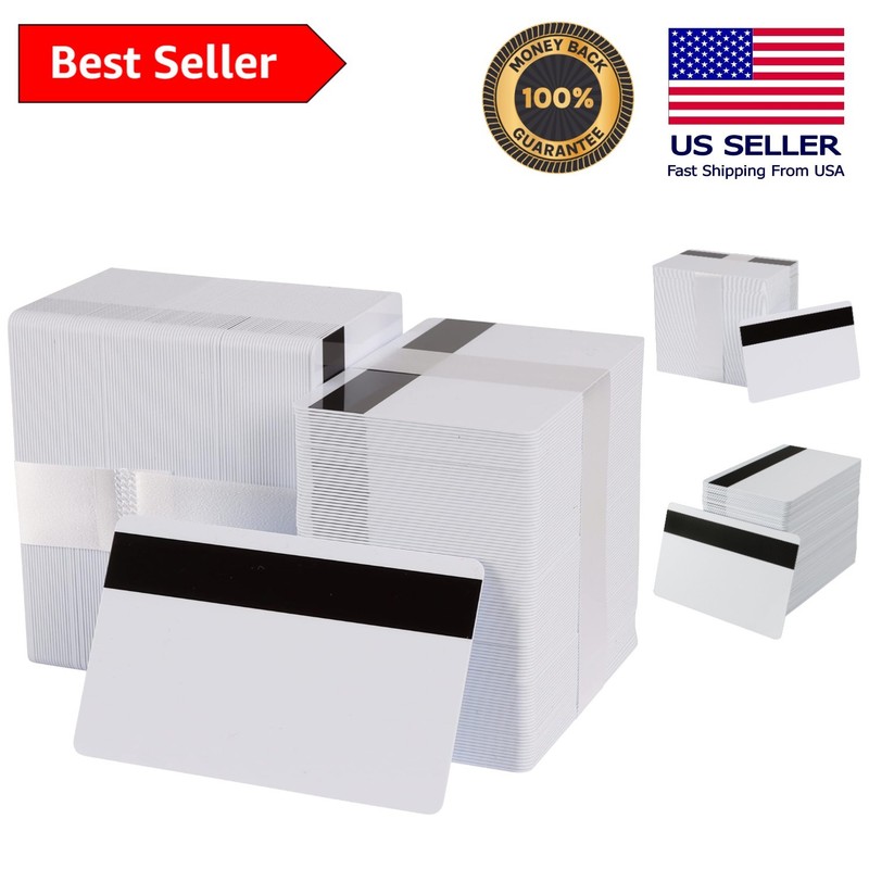 Bulk 500 White CR80 PVC Cards | Hi-Co Magnetic Stripe, Perfect for Custom Use