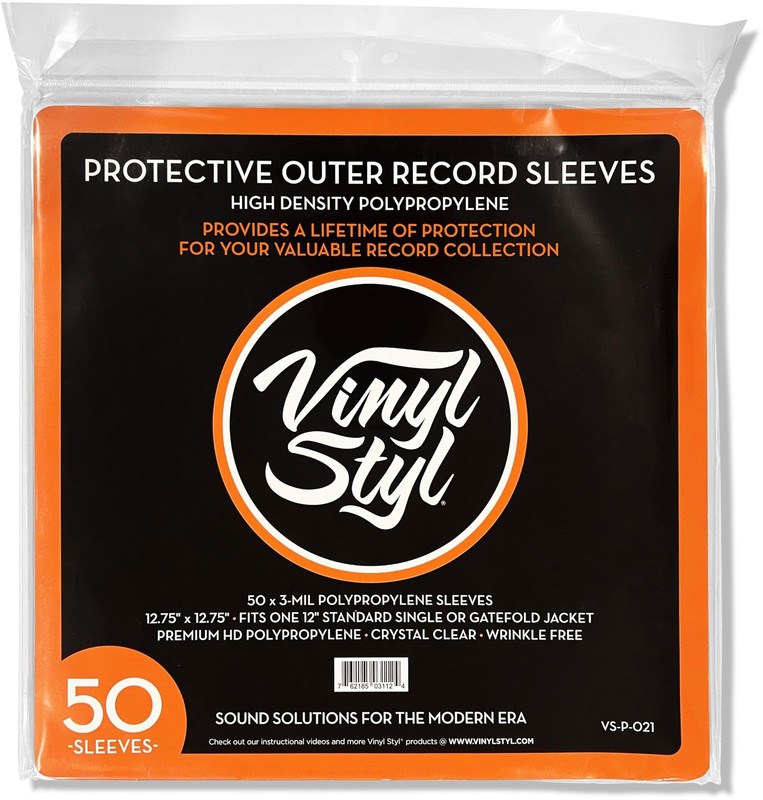 Vinyl Styl 12 Inch Outer Record Sleeves – Easy Open (Crystal Clear)