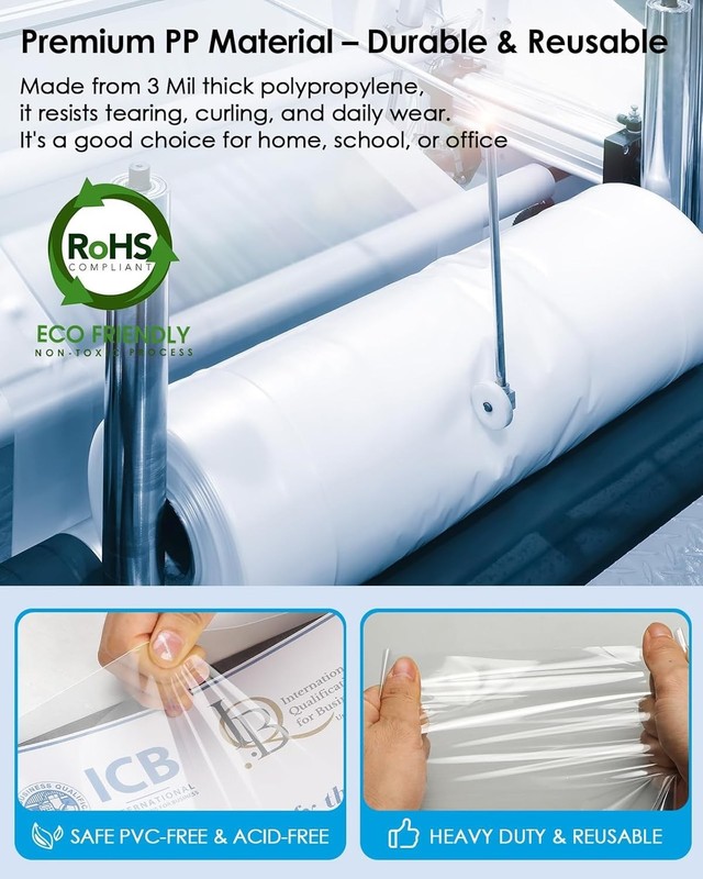 Durable Polypropylene Document Protectors – 50 Pack 8.5 x 11 for School & Office gallery