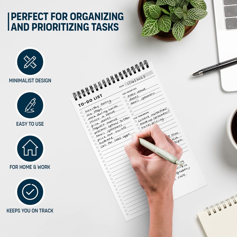To Do List Notepad: With Multiple Functional Sections - 6.5 x 6.5x9.8”, White gallery