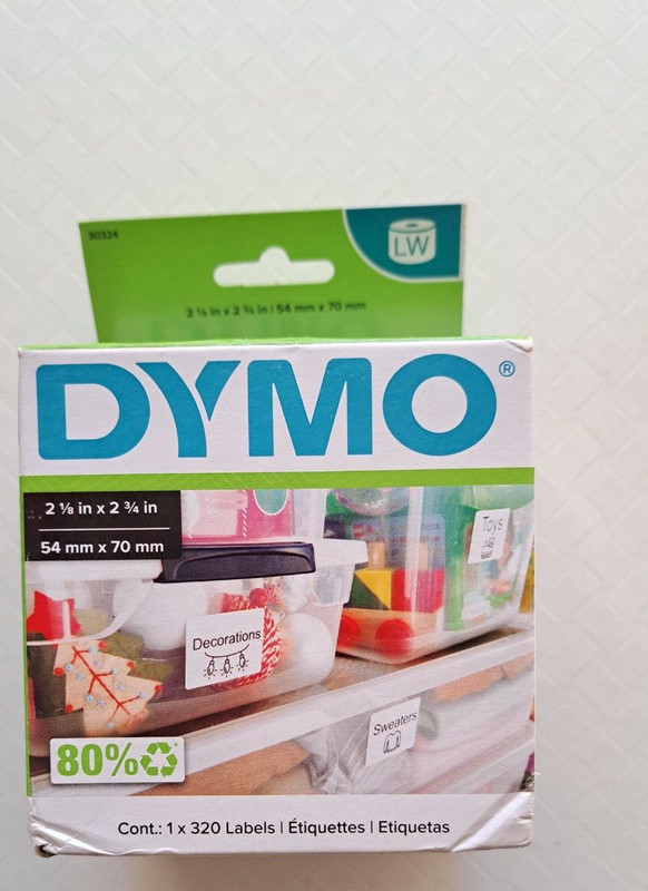 DYMO LabelWriter 30324 White Multipurpose Labels 2-1/8″ x 2-3/4″ 320 Ct