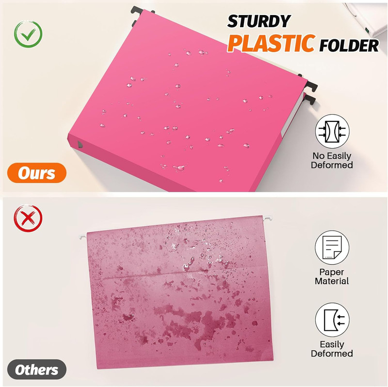 Extra Capacity Plastic Hanging File Folders,12 Pack Reinforced Expanding Hang Fo gallery