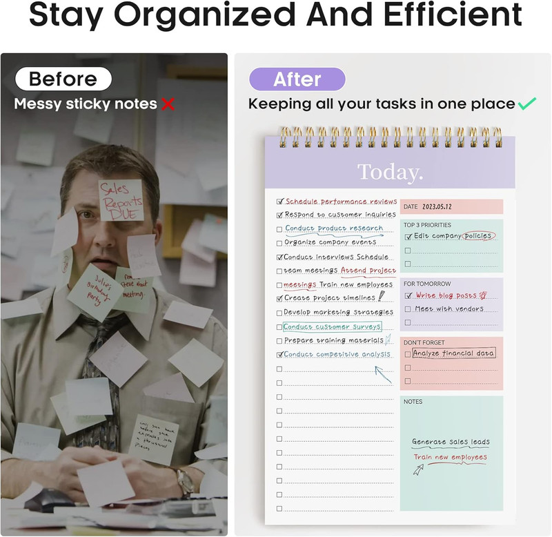 to Do List Notepad - to Do List Notebook for Work with 52 Sheets, 9.8" X 6.5", U gallery