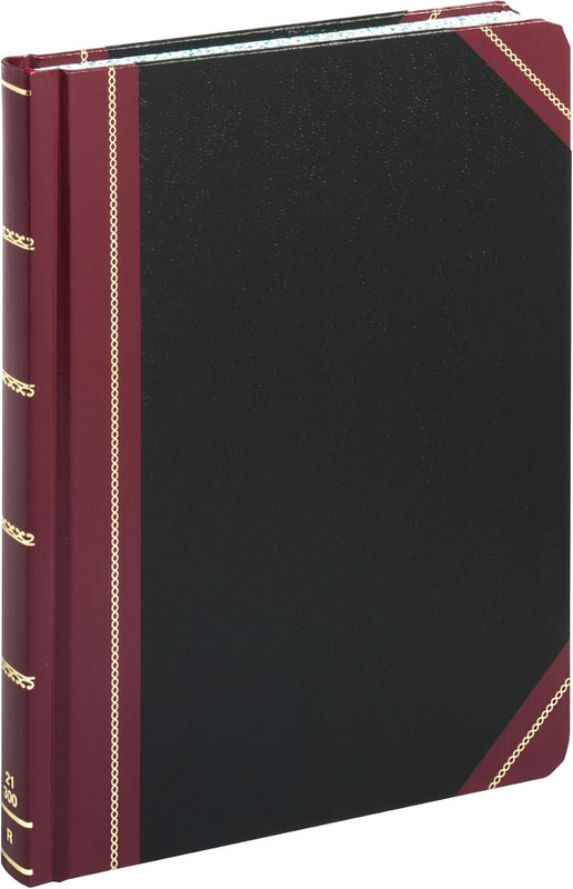 21150R Columnar Accounting Book, Record Rule, Black Cover, 150 Pages, 8 1/8 X 10