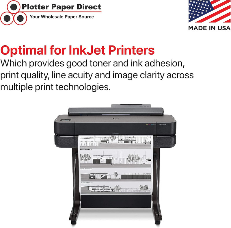 Plotter Paper Direct (20Lb, Uncoated | 4 Rolls, 2" Core | 36 in X 150 Ft) for CA gallery