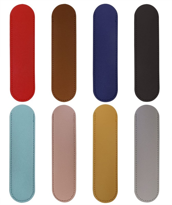 8PCS PU Leather Pencil Case Bag Single Pen Pouch Holder Small Pen Sleeve Prot...