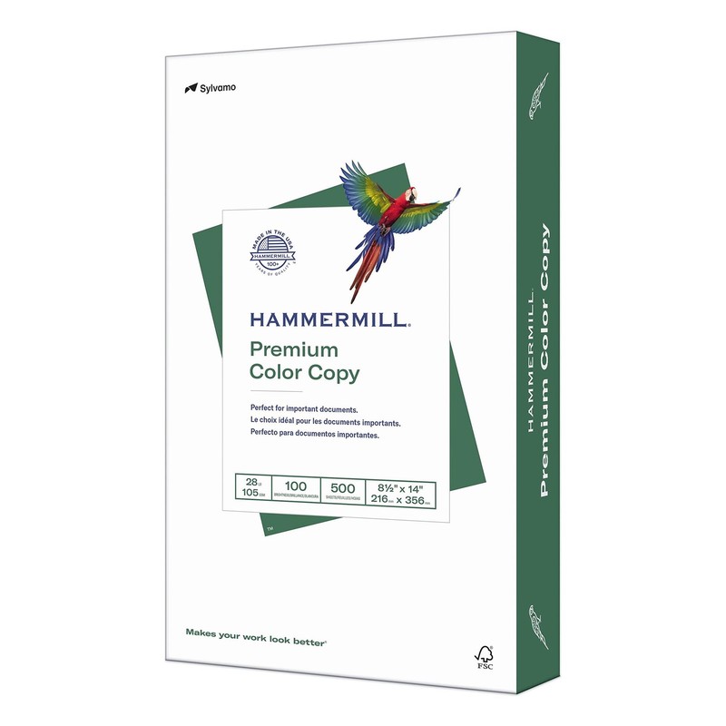 Hammermill Printer Paper, Premium Color 28 lb Copy Paper, 8.5 x 14-1 Ream (500 S