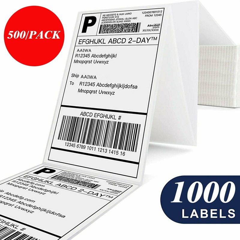 Fanfold 4 x 6 Direct Thermal Labels White Shipping Labels,500 Labels per Stack