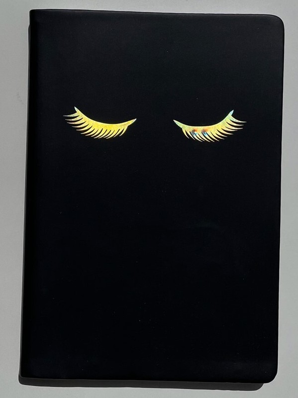 Eccolo Soft Leatherette Notebook Journal Black Eyelashes 8.5″ x 5.75″