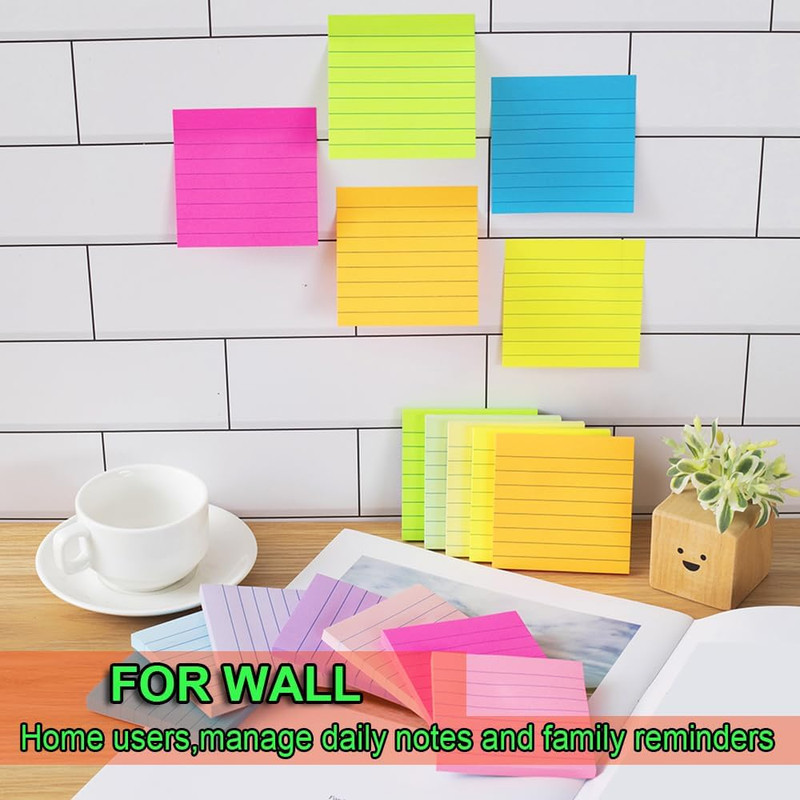 (24 Pack) Lined Sticky Notes 3X3 In,Notepads with Lines,Ruled Stickies Super Sti gallery