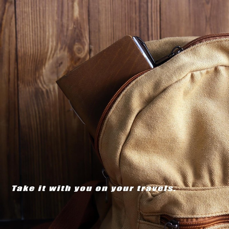 Stylish Refillable Leather Journal - Compact Pocket Notebook with Lock & Pen gallery