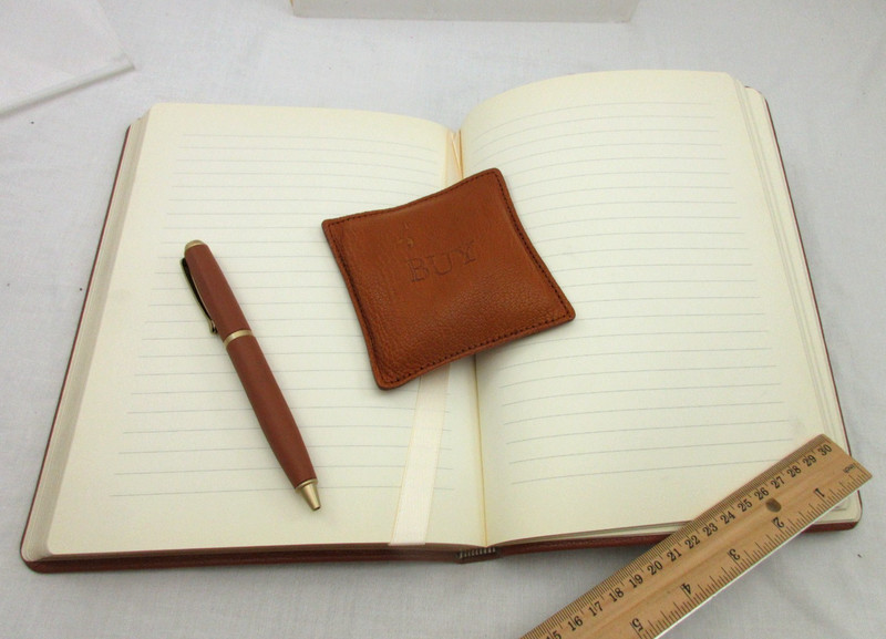 Graphic Image 9″ Journal Notebook Leather Soft Cover 224 LINED Pages TAN