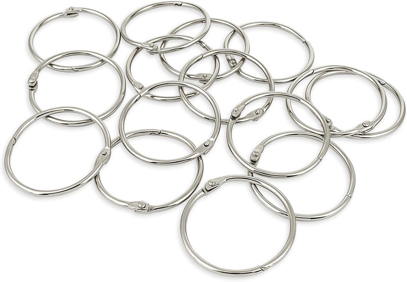 2 Inch (15 Pack) Loose Leaf Binder Book Rings, with Metal Nickel Plated for Key,