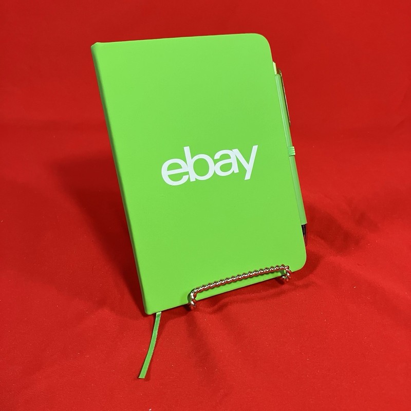 Task Right eBay Branded Lined Paper Notebook With Pen / Lime Green