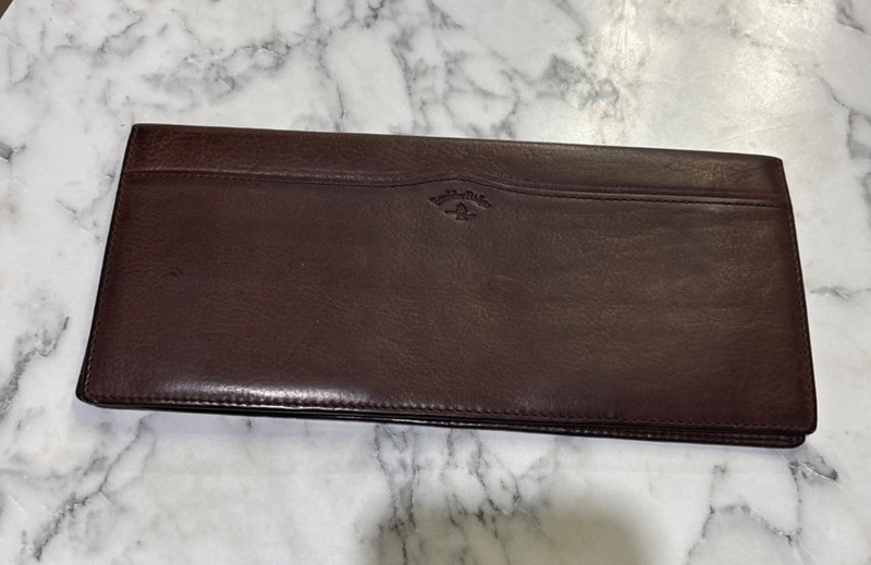 Boulder Ridge Passport Folder Organizer For Business 1oo% Leather 4”by 10 EUC