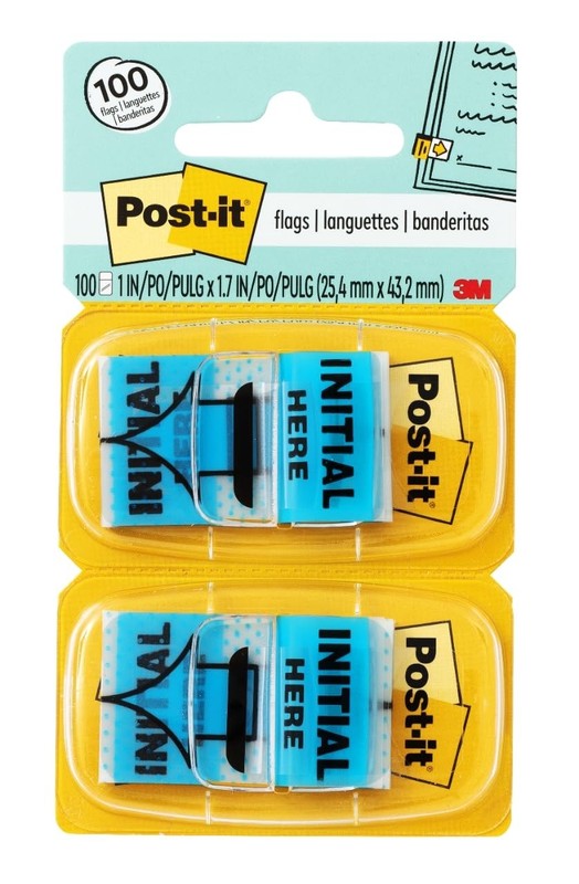Post it Flags Blue Self Stick Note Dispenser 100 Count for Marking Important ...