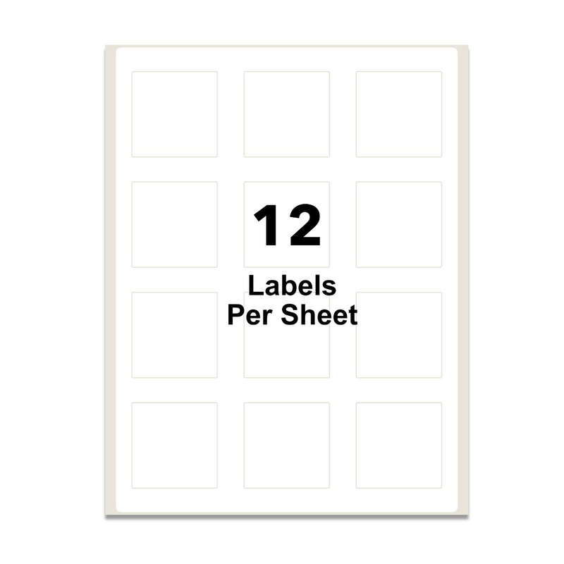 2″ x 2″ Square Labels for Laser/Inkjet, Permanent Adhesive, White Matte 6000L