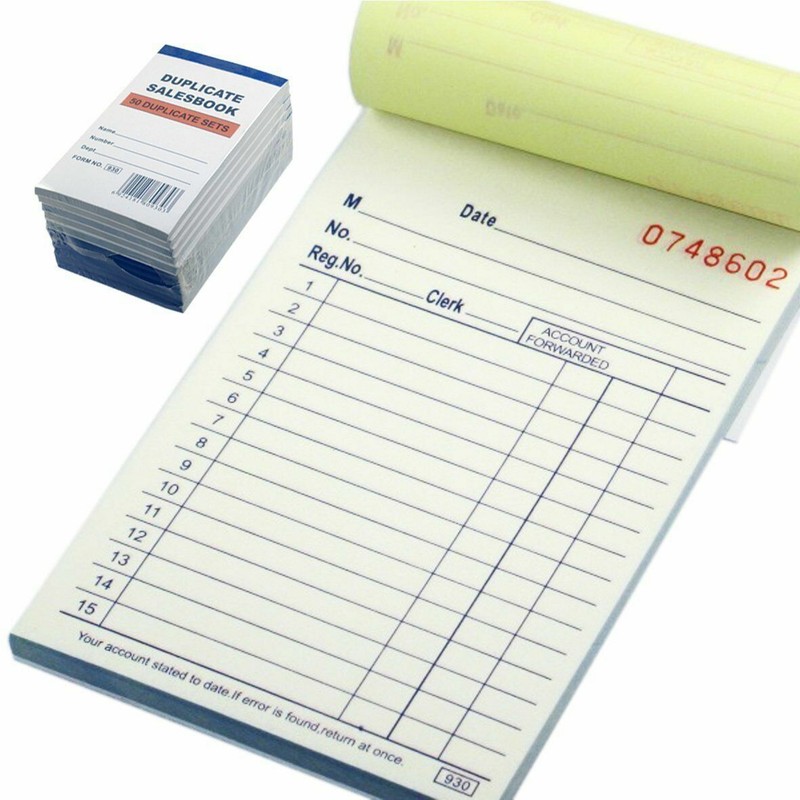 10 Pack - Sales Receipt Book Order Invoice Carbonless Copy 50 Sets