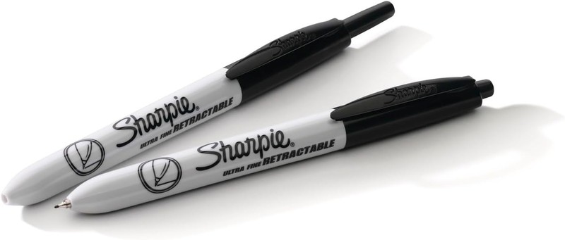 Sharpie Retractable Permanent Markers, Ultra Fine Point, Black, 3 Count gallery