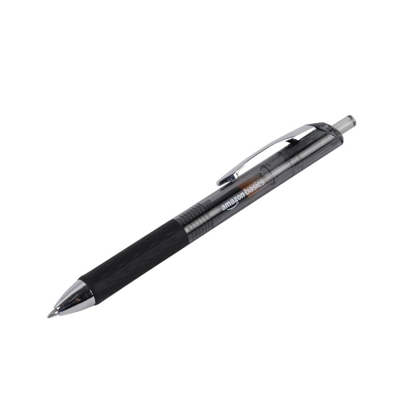 Amazon Basics Retractable Gel Pens, Fine Point 12 Count (Pack of 1), Black gallery