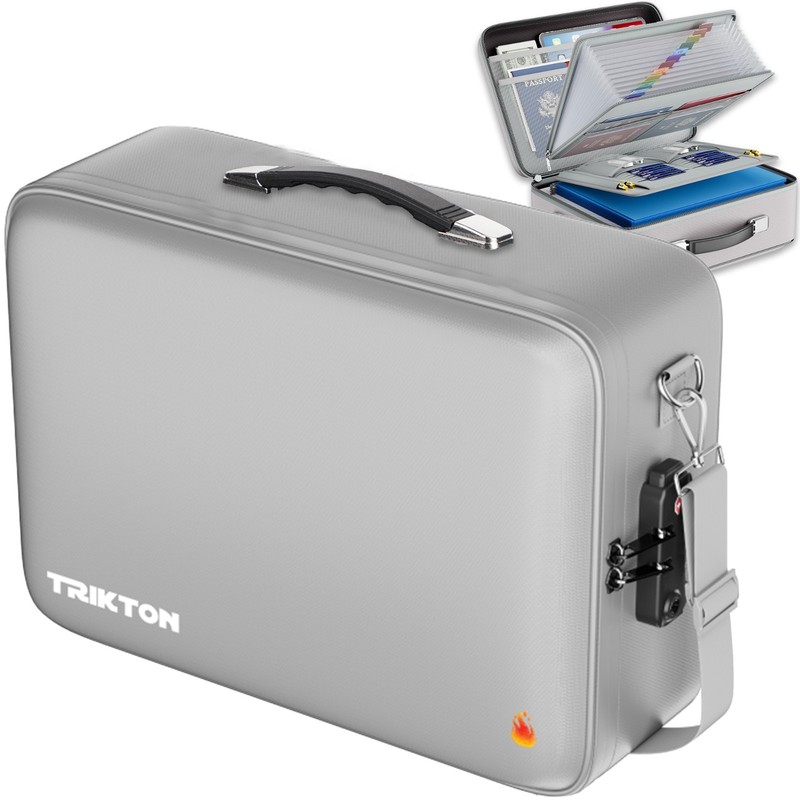 XXL Legal-Size Fire & Water-Resistant Document Box with TSA Lock - Hard-Case