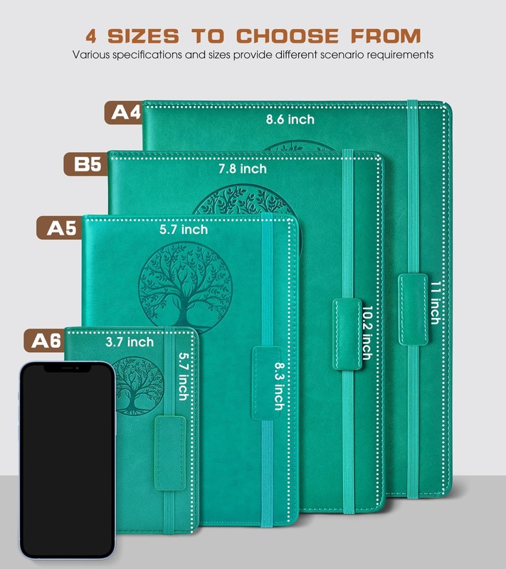 Lined Journal Notebook for Women Men,256 Thick A5-sized Pages, Blue gallery