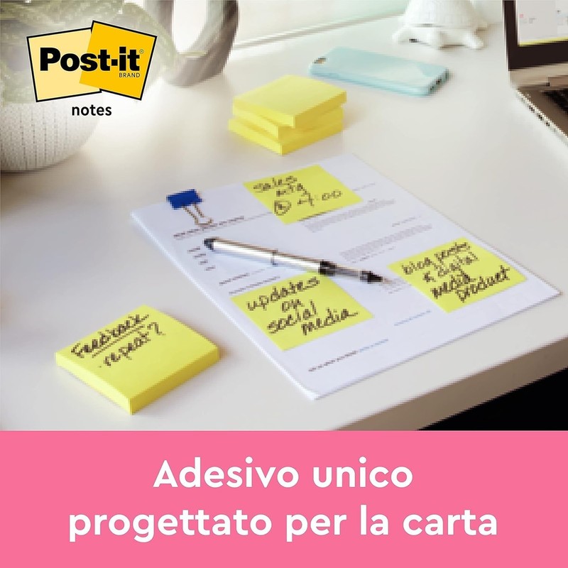 Post-it Notes Canary Yellow, Value Pack - 20 Pads, 100 Sheets per Pad, 76 mm x 7 gallery