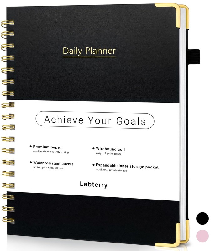 Planner Undated, Daily Planner Agenda Book with To Do List, 7'' x 10'', Hourl...