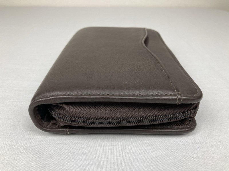 VTG DAY-TIMER BROWN LEATHER 6 RING PLANNER ORGANIZER 8” X 5.5” FRONT POCKET VGC! gallery
