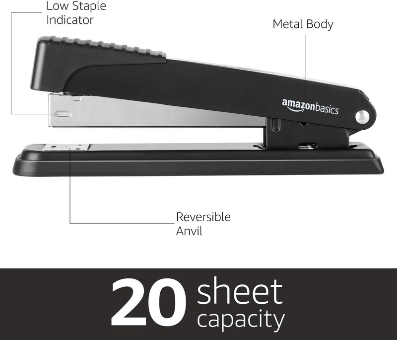 12 Staplers AmazonBasics 20 Sheet Full Strip Black Brand New Fast Delivery gallery