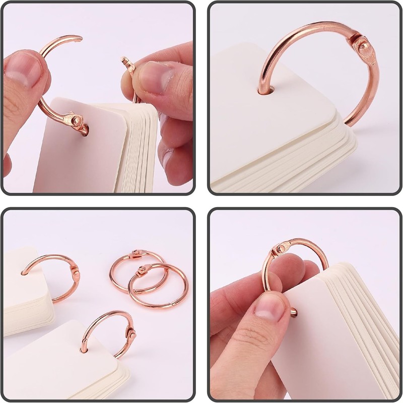 Versatile Rose Gold Binder Rings 40 Pack - 1 Inch for Secure Document Binding gallery