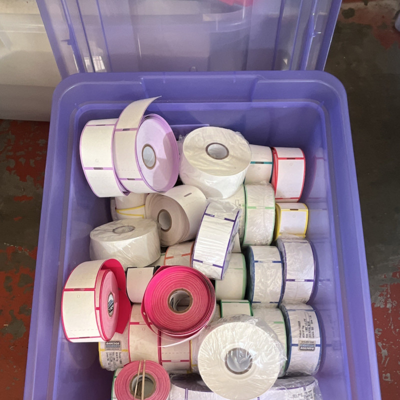Assorted Blank Label Rolls in Various Colors