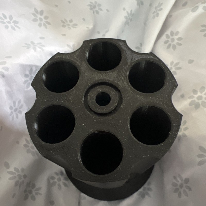 Revolver Cylinder Pencil & Pen Holder! Black Sparkles! New!