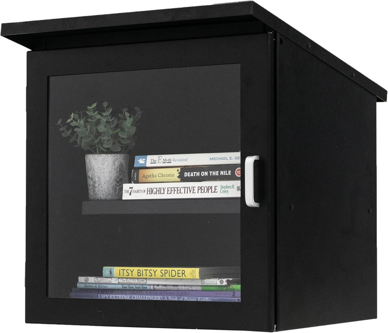 Outdoor Library Book Box – Free Literature Exchange Kit for outside – Black Powd