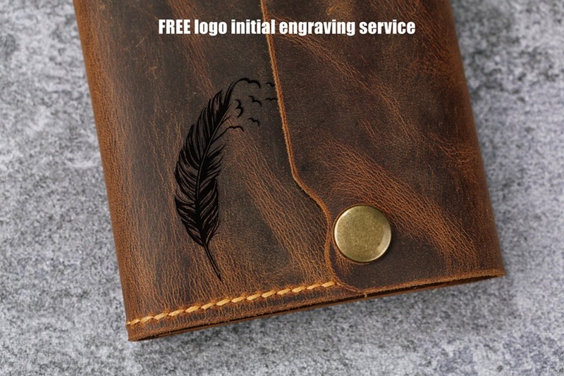 Peronalized leather mini composition notebook cover leatehr small pocket journal gallery