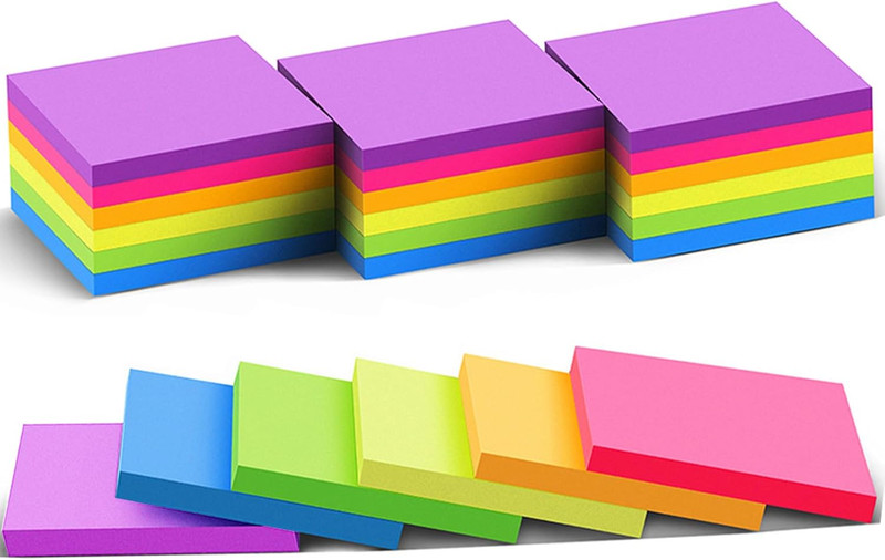 (24 Pack) Sticky Notes 3x3 in Post Bright Stickies Colorful Super Sticking Power