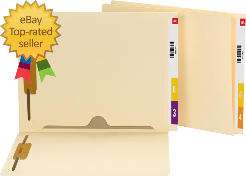 End Tab Fastener File Folder with Full Pocket, 2 Fasteners, Reinforced Straight-